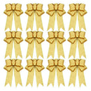 12 Pcs Glitter Christmas Tree Bow Ribbon Bows, Long 10 Inches and Wide 8 In