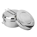Large Portable Stainless Steel Round Lunch Box Bento Canteen School Office