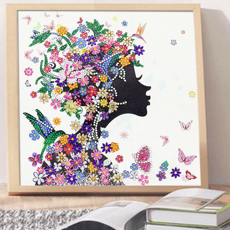 5D DIY Special Shaped Diamond Painting Girl Cross Stitch Mosaic Craft Kit