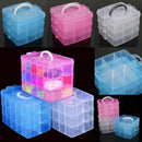 3 Layer Stackable Clear Plastic Jewelry Beads Box Organizer Storage