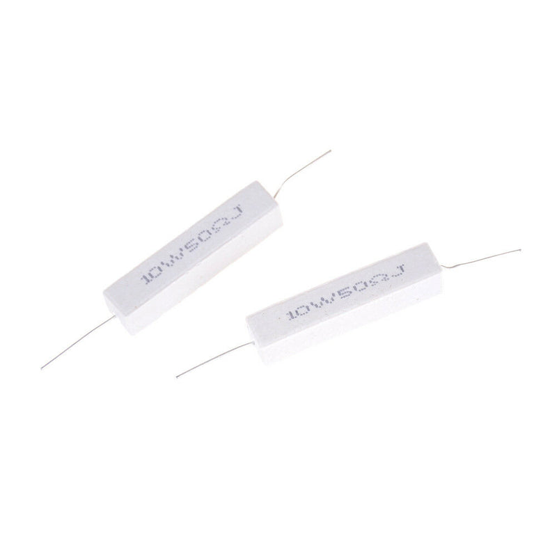 5 Pcs 10W 50 Ohm 5% Ceramic Cement Power Resistor 10 Watt 10W50RJ JR