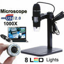 8 LEDs 1000X 10MP USB Digital Microscope Endoscope Magnifier Camera w/ Stand