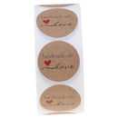 500Pcs/Roll 2.5cm DIY Hand Made Handmade With Love Label Wedding Stickers LSEAU