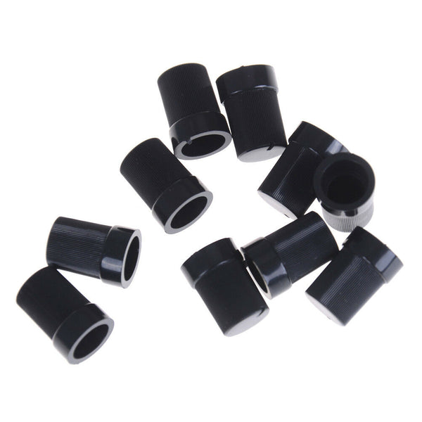10 Pcs Black Plastic Potentiometer Rotary Control Knobs Caps for 6mm Dia Shaf Nw
