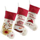 Lovely Christmas Stockings Set of 3 Santa, Snowman, Reindeer, Xmas Characte Y1H8