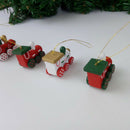 6pcs Christmas Tree Hanging Wood Train Pendant Railway Track Dropship OrnamSEAU