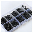 300pcs M3 Nylon Black M-F Hex Spacers Screw Nut Assortment Kit Stand-off Se