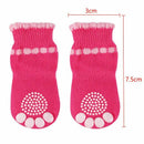 Pet Puppy Dog Bowknot Cotton Socks Anti-Slip Paw Protectors 4pcs/set M Pink Q3Q2
