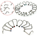 10 Pcs Stainless Clear Crystal Twist Nose Ring Stud Bar Piercing Good Quality