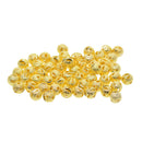 50x 8mm Hollow Filigree Solid Brass Round Spacer Loose Beads Jewelry Finding