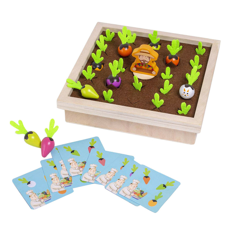 Wooden Radish Farm Game Toys Puzzle Fun Early Training 3-6 Year Olds Kids
