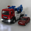 Alloy Tow Truck Set (1 Truck Plus 1 Smaller Car) Die-Cast Car Head Car Ligh