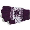 Warm Winter Touchscreen Gloves Ladies Knit Wool Gloves Purple