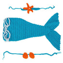 Baby Crochet Knitted Photo Photography Prop Mermaid Tail Romper Outfit