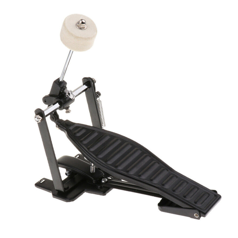 Single Spring Bass Drum Pedal with Drum Wool Beater for Children Gift - Black