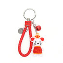 Lucky Mouse Key Chain Women Crown Rat Weave Keychain Trinket Charm KeyringsJR