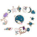15pcs Mixed Star Moon Universe Enamel Charms Pendant DIY Jewelry Making  ME