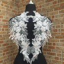 2X White Lace Applique Trim Embroidery Sewing Motif Wedding Dress Crafts DIY