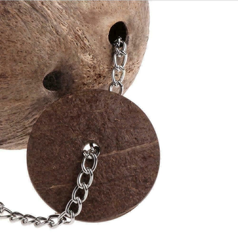 1xNatural Coconut Shell Bird Nest House Hut Cage Feeder Parrot Pet Z5A1 Par Q1K7