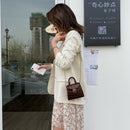 Elegant Leather Mini Shoulder Bags Women Chain Messenger Handbag (Coffee) A
