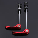 2x bicycle quick release axle clamping lever safety set axis Red