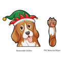 Elf Hat Beagle Dog Car Rear Windshield Wiper Stickers Decals Auto Styling A