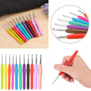 11pcs Crochet Hooks Kit Yarn Knitting Needles Sewing Tool Ergonomic Grip Bag Set