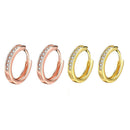 Round Crystal Heart Hoop Ear Stud Earrings 2 Pairs Women Wedding Bridal DIQ