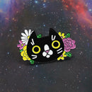 Cartoon Cat Flowers Pin Brooch Creative Badges Unisex Friends Jewelry Gifts