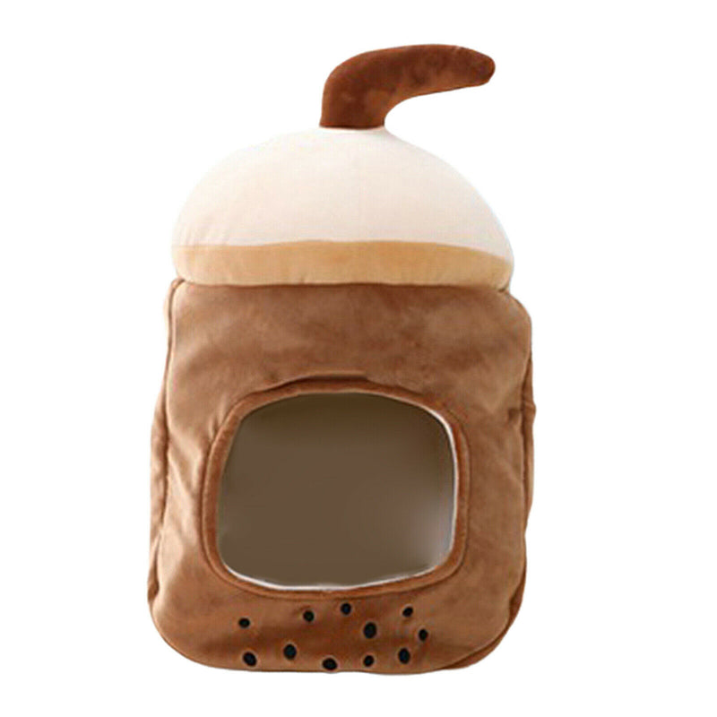 Girls Bubble Tea Shape Headband Plush Hat Cap Headdress for Women Teens