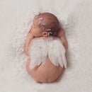 Newborn Baby White Angel Wings Headband Costume Photo Photography Props M&O