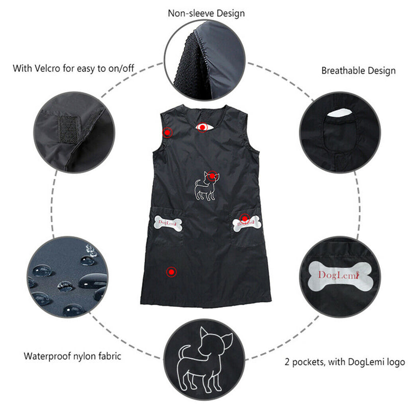 2pcs Pet Grooming Apron Nylon Pet Shop Work Clothing for Dog Groomers Large