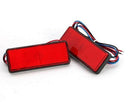 1 Pair Red LED rectangle Reflector tail brake light motorcycle third stop lamp