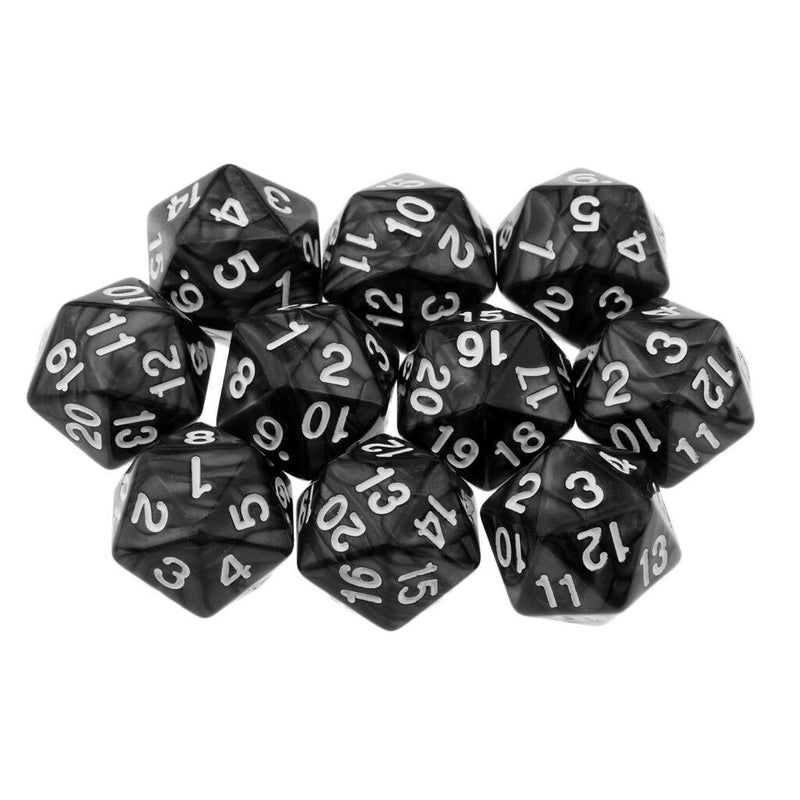 10x Polyhedral D20 Dice Die 22mm Collectible for Dungeons & Dragons Roleplay