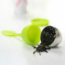 Tea Infuser - Set Of 7 Silicone Handle Stainless Steel Strainer Drip Tray I W4B6