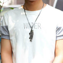 Fish Bone Pendant Necklace Men Fashion Clavicle Long Chain Jewelry Gifts