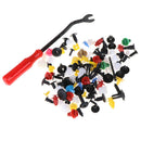100Pcs Car door plastic mixed fastener clip bumper fender trim rivet with toolME