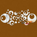 28pcs/Set Removable Round DIY Mirror Wall Stickers Home Decoration