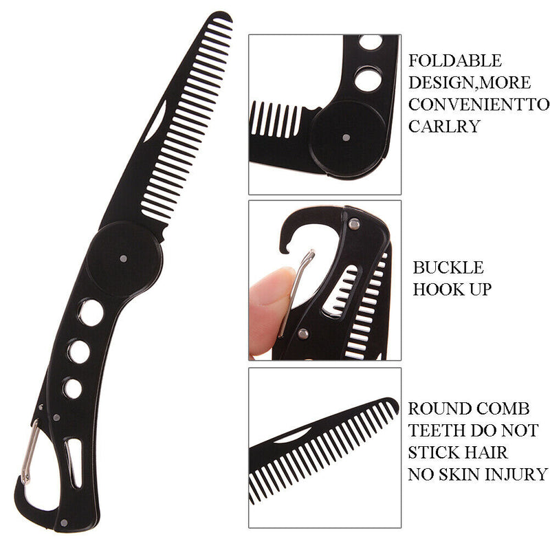 Mens womens beauty handmade folding pocket clip hair moustache beard co3c
