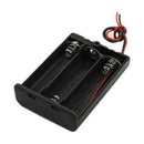 2pcs Two Wires ON/OFF Switch 3x1.5V AA Battery Holder Case w Cover Black G6K7
