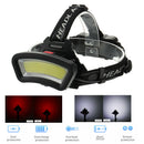 White Red COB LED Headlight 1000LM USB Rechargeable Torch Lamp for Fishing