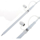 2Pcs Premium Silicone Soft Elastic Pencil Cap Holder Case + Pen Cable Adapter