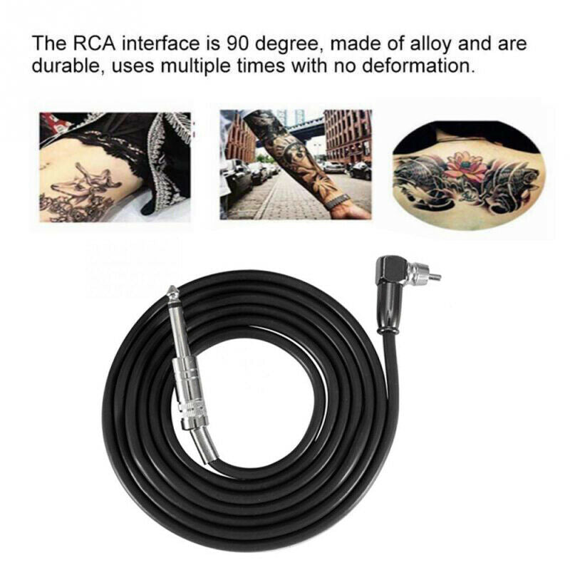 (Black) - Silicone Soft Tattoo Clip Cord, Flexible Silicone Hook Line Core RZR