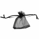 Organza Jewelry Wedding Gift Pouch Bags, 7x9cm Black