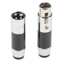 2 Pack XLR Plugs Male and Female Microphone Plug Cable Adapter 3Pin MIC Jack