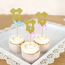 Golden Glitter Gender Reveal Cupcake Toppers, Gender Reveal Baby Shower Par