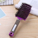 Scalp Massage Bristle Hair Comb Curly Straight Anti Static Hairbrush(Purple