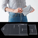 2Pcs Leather Craft Acrylic Clutch bag handbag Pattern Stencil Template Tools