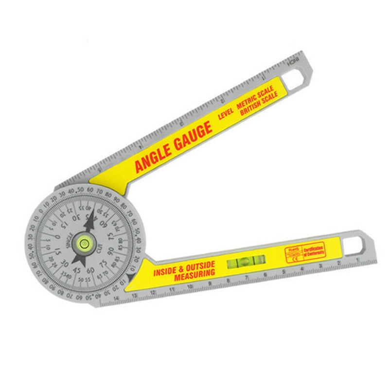360 Degree Miter Saw Protractor w/Leveling Bubble Angle Finder Gauge Ruler