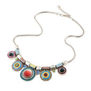 Women Necklace Alloy Plated Retro Pendant Hanging Curb Chain Long Chain Cos